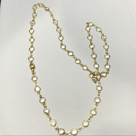 Clear Glass Rosary Chain Necklace - Picture 7 of 8